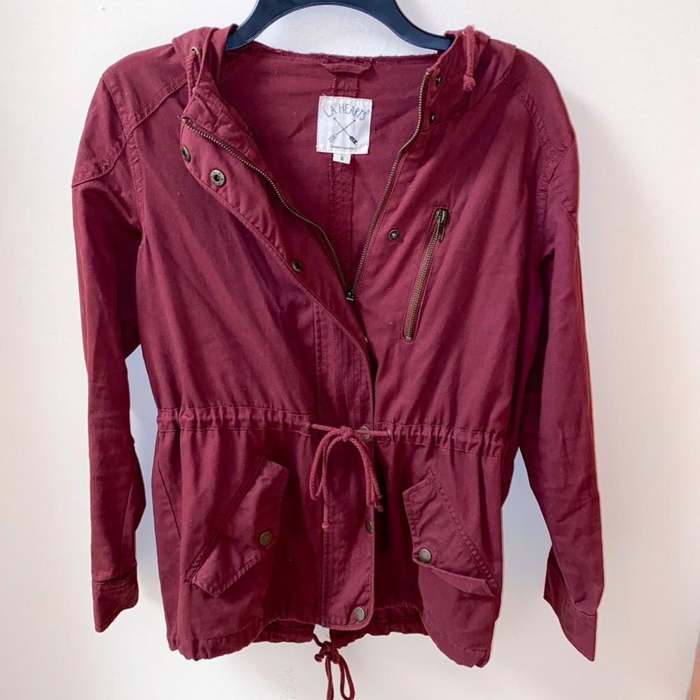 Burgundy coat